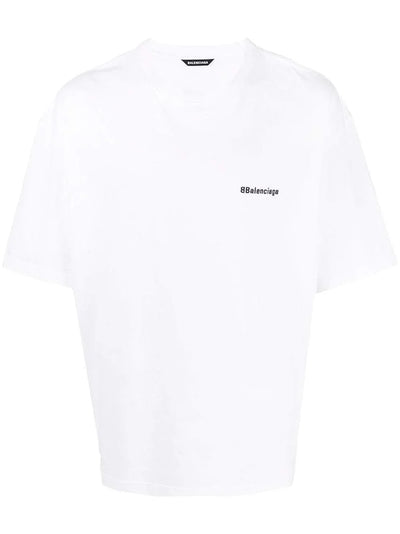 Balenciaga BB Logo Embroidered Oversized T-Shirt in White