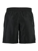 Dolce & Gabbana Silver Plaque Plate Drawstring Swimshorts in Black